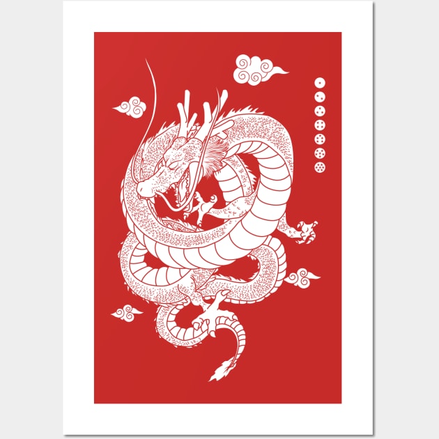 Shenlong-White Wall Art by Jelly89